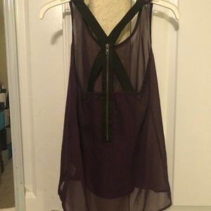 purple sheer blouse